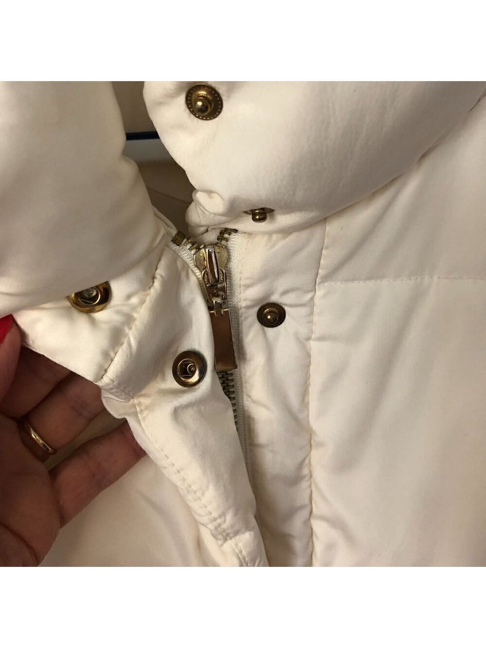 Charter Club Ivory Puffer Vest Fitted Elastic Back Waist Panel Women's Size L - Picture 4 of 10